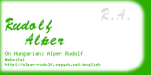 rudolf alper business card